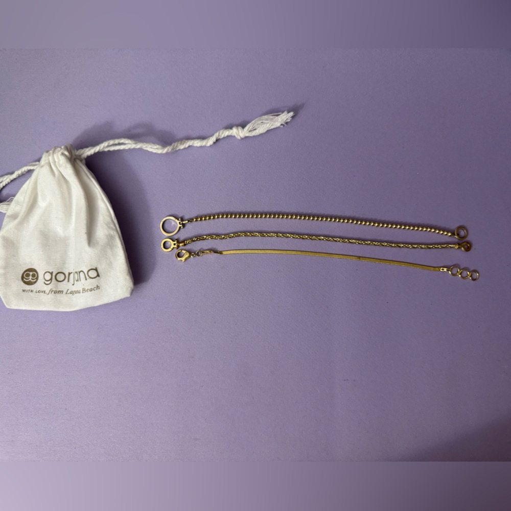 3 Gorjana bracelets (Venice mini, Marin, Parker bead)